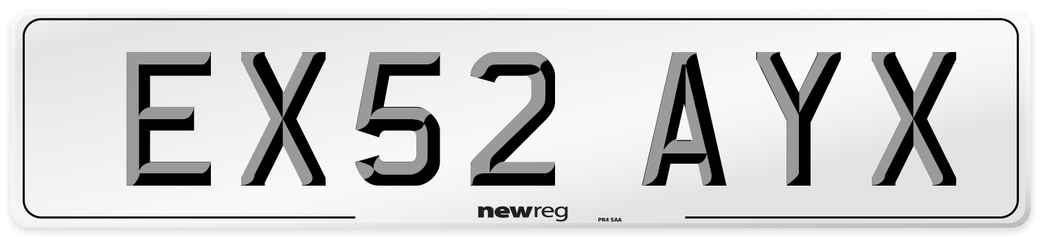 EX52 AYX Number Plate from New Reg